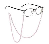 Nupuyai White Shell Star Beads Glasses Chain Women's Sunglasses Chain, Crystal Glasses Strap Gemstone Face Mask Glasses Cord Reiki Jewellery for Reading Glasses, Myopia Glasses, pink, One size