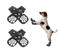 Nuqin Anti Slip Dog Socks 4Pcs Dog Claw Grip Socks Dog Socks Paws Stop Licking with Waterproof Rubber Bottom and Adjustable Straps for Ensure The Dog's Paws The Clean Keep The Dog's Paws Warm