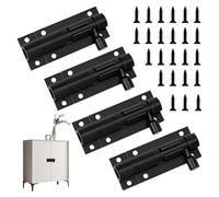 Nuqin Black Door Bolt,4 Pack Barrel Bolt Lock,2 Inch Stainless Steel Door Bolts with Screws for Bathroom,Toilet,Shed,Shower,Garden,Bedroom,Gate Bolt(Black)