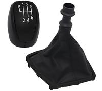 Nuqouhi for Laguna 3 III MK3 2007 2008 2009 2010 2011 2012 2013 2014 2015 Gear Shift Knob Boot Lever Shifter Gearbox Gaiter Stick Handles(Black shite Set)