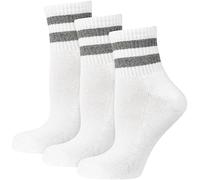 Nur Der Men's Sports Short Socks, Pack of 3, White, Standard