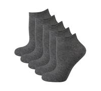 Nur Der Pack of 5 Sneaker Classic Socks Made of Breathable Cotton Men, Medium Grey, 43-46
