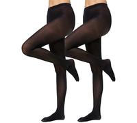 Nur Die 2er Blickdicht 40 Strumpfhose, 725013 Women's Tights, (Schwarz 094), UK 16