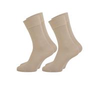 Nur Die Men's 2er Pack Komfort Socken Herren Weich Komfortbund Bambus-socke, Beige Grey, 32