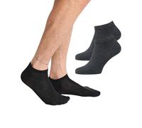 Nur Die Men's Bambus Sneaker Socke 2er Pack Herren Kaum Sichtbar Bambussocken Weich, Anthracite Mel, 36