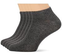 Nur Der Men's Pack of 5 Trainer Classic Socks Made of Breathable Cotton, Medium Grey, 43-46