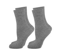 Nur Die Pack of 2 Bamboo Comfort Socks Women's Soft Comfort Band Bamboo Socks, Light grey, 12