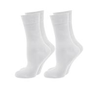 Nur Die Pack of 2 Bamboo Comfort Socks Women's Soft Comfort Band Bamboo Socks, White, 12