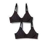 Nur Die Women's 2er Pack Damen Baumwoll BH Bra, Black (Black 94), 38B (Pack of 2)