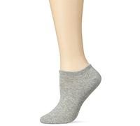 Nur Die Women's Pack of 2, Cotton, Breathable Trainer Socks Booties, Light Grey, 39-42