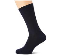 Nur Der Men's Pack of 3 Perfect Socks Made of Breathable Cotton, Plain with Comfort Waistband, Without Pressing Seam, Opaque, Blue (Maritim 190), 6/8 (Size: 39)