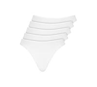 Nur Die Pack of 5 String Thong Multicoloured Cotton Stretch Underwear Underpants Basic Multipack Women, White, 36-38