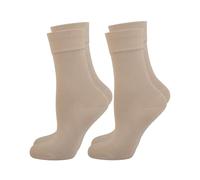 Nur Die Women's 2er Pack Komfort Socken Damen Weich Komfortbund Bambus-socke, Beige Grey, 12