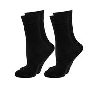 Nur Die Women's 2er Pack Komfort Socken Damen Weich Komfortbund Bambus-socke, Black, 12