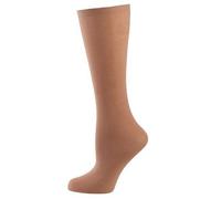 Nur Die Women's 60 Denier Opaque Knee Socks in Matte Look Made of Cotton Comfortable Waistband High, 60 DEN, Amber, One Size