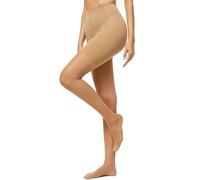 Nur Die Women's Abdominal Legs 20 Denier Shape Stomach, Thighs and Buttocks Transparent Matte fine Tights Wide Comfort Waistband, Beige (Mandel 116), Small (38-40/S)