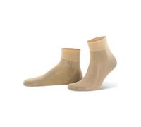 Nur Die Women's Cotton 20 Denier Transparent fine Socks Breathable Sole Comfort Waistband, Almond, 35-38