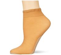 Nur Die Women's Cotton 20 Denier Transparent fine Socks Breathable Sole Comfort Waistband, Amber, 35-38