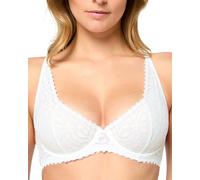 Nur Die Women's Daily Lace Bügel Verführerischer Spitzen Bh mit Breiten Trägern Breites Unterbrustband Optimalen Halt Bra, White, 34B