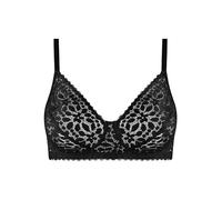 Nur Die Women's Daily Lace Ohne Bügel Verführerischer Spitzen Bh mit Breiten Trägern Breites Unterbrustband Bügellos Bustier Bra, Black, 36C