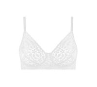 Nur Die Women's Daily Lace Ohne Bügel Verführerischer Spitzen Bh mit Breiten Trägern Breites Unterbrustband Bügellos Bustier Bra, White, 40C