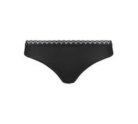Nur Die Women's Daily Micro Thong Microfibre Seamless Underwear with Lace, Invisible Under Clothing, Soft Briefs, G-String, black, 14