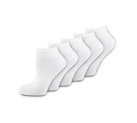 Nur Die Women's Damen Sneaker Socken Classic 5er Ankle Socks, White, 35-38 (Pack of 5)