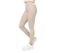 Nur Die Women's Leggings in RIPP-Optik Relax & Go High Waist Blickdicht Ribbed mit Komfortbund, Taupe, L