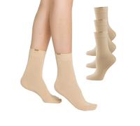 Nur Die Women's opaque Calf Socks, Beige (beige 355), 2.5-5