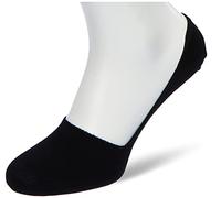 Nur Die Women's Pack of 2 Cotton, Invisible Short Socks, Non-Slip with Silicone on The Heel, Black, 39-42