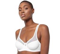 Nur Die Women's Pure Elegance Bh Bügel Stützende Cups mit Breiten Trägern Auch für Große Brüste Bra, Semi-Transparent NA, White, 36B