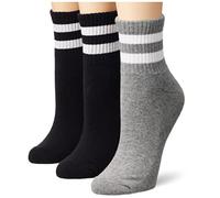 Nur Die Women's Sports Short Socks, Pack of 3, Black/Grey, 39-42
