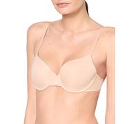 Nur Die Women's T-Shirt Underwired Bra Made of Soft Microfibre Seamless Preformed Padded Cups Invisible Under Clothing Push Up Effect, Skin, 36A