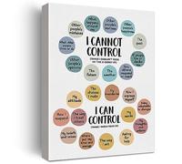 Nurawo Mental Health Wall Art Therapy Office Decor Things I Can Control Framed Canvas Print School Counselor Painting Picture Wall & Tabletop Decoration 12"x15"