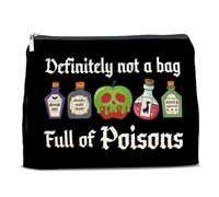 Nurawo Witch Makeup Bag Cosmetic Bags for Women Poison Enthusiast Halloween Witchy Black Makeup Pouch With Zipper Travel Toiletry Organizer Bag