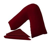 NURBAY V shaped pillowcase cover -100% Polycotton Back & Neck Support Orthopaedic Pregnancy |Nursing V Pillowcase covers only -Envelope Closure (Wine/Maroon)