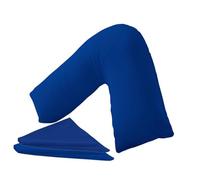 NURBAY V Shaped Pillowcase cover 100% Polycotton V pillow case cover - Neck & Back Support Orthopaedic Pregnancy Nursing V shape Pillow case cover only - Envelope Closure (Royal Blue)