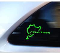 Nurburgring Never Been Funny Car Vinyl Decal Sticker - Window Bumper Caravan Campervan JDM Sticker, 140mm