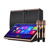 NURCIX 18.5 inch Karaoke System Desktop KTV Player, Capacitive Touch Screen Karaoke Machine with Wireless Microphone, Power Amplifier Function, AI Smart Voice Control the Song Function black