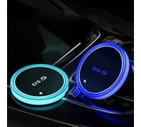 NURCIX 2PCS Car LED with Logo Coaster, FOR Citroen DS5 Auto Drink Cup Holder Non-Slip Mat USB Insert Charging Atmosphere Light Cup Mat