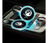NURCIX 2PCS Car LED with Logo Coaster, FOR Vauxhall Auto Drink Cup Holder Non-Slip Mat USB Insert Charging Atmosphere Light Cup Mat