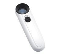 NURCIX Handheld Magnifier, 40X Magnifying Glass with 2-LED Light for Analysis, Iridology Reading, Maps, Coins, Small Print, Lightweight, Durable