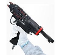 NURCIX Pneumatic Hog Ring Gun, Pneumatic C-Type Hog Ring Pliers 24mm Crown Hog Ring Staples, 3.2-8.7mm Closure Diameter, Power C Ring Gun Air Hog Ring Plier Tool for Wire Cages, Seat Making Sc760