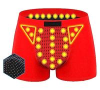 NURCIX Set of 3 Men's Enlargement Underwear with Health Care Magnetic Therapy for Rapid Increase (Red,XXL)