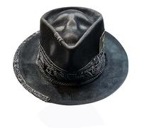 NURCIX Western Felt Cowboy Hat Gothic Skeleton Skull Halloween Black Plush Hat