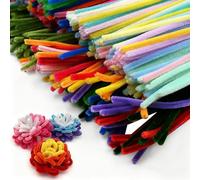 Nureeca 400 PCS Pipe Cleaners for Craft, 30cm Multi-Colour Chenille Stems, Fuzzy Sticks Craft Supplies for DIY Decorations, Modelling, Flowers, School & Classroom Projects, Green Pastel Rainbow Includ