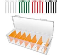 Nureeca Cable Management Box with Cable Ties - 7-Compartment Large Desk Cable Organiser, Cord Hider Box for Home Office, TV, Extension Leads & Multi Plugs, Cable Tidy Box for Wires