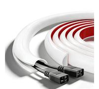 Nureeca Floor Cable Cover White 2m Self Adhesive Cable Concealer Conduit Trunking for Wall Desk Inner Size1.8x1.2 cm to Hide Wires in Home Office Workshop