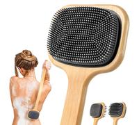 NURENDER Dual-Sided Back Scrubber for Shower, 21.65'' Long Handle Back Brush, Soft Silicone for Sensitive Skin, Dry Brushing & Back Cleansing, Dry Quickly Body Bath Brush for Men, Women, Elderly