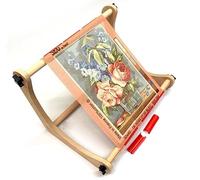 Nurge Adjustable Embroidery Table Stand, Cross Stitch Hoop Stand for Lap or Table Top Cross Stitch or Tapestry , Embroidery Hoop Holder. Hand Polished Natural Wood 190-3 ( 30cm )